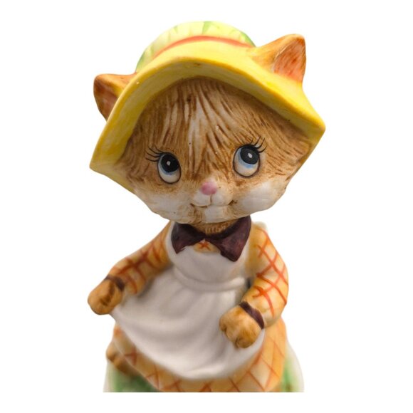 Vtg Lefton Hand Painted Cat in Apron Dress Figurine 00324 Taiwan Anthropomorphic - Picture 6 of 11